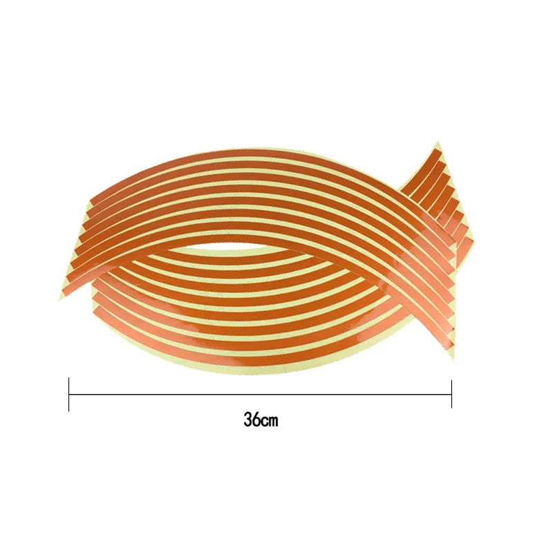 16 шт., светоотражающие наклейки на колеса для мотоцикла, велосипеда, светоотражающие наклейки, лента для обода колеса, наклейка на велосипед, мотоцикл, мото наклейка, s, Стайлинг автомобиля - Цвет: orange