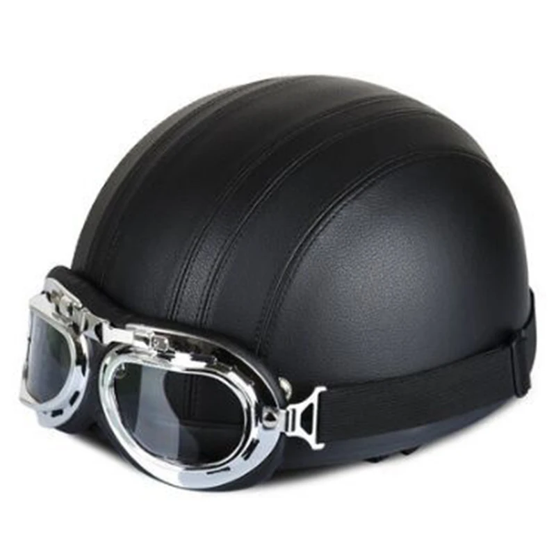 Buy PU Leather Motorcycle Helmets Bike Bicycle Helmets