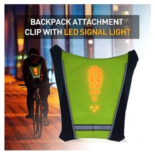 Светодиодный Безопасный Жилет для бега, велосипедный рюкзак с указателем поворота с указателем направления, велосипедный защитный светильник, жилет для бега для мужчин и женщин