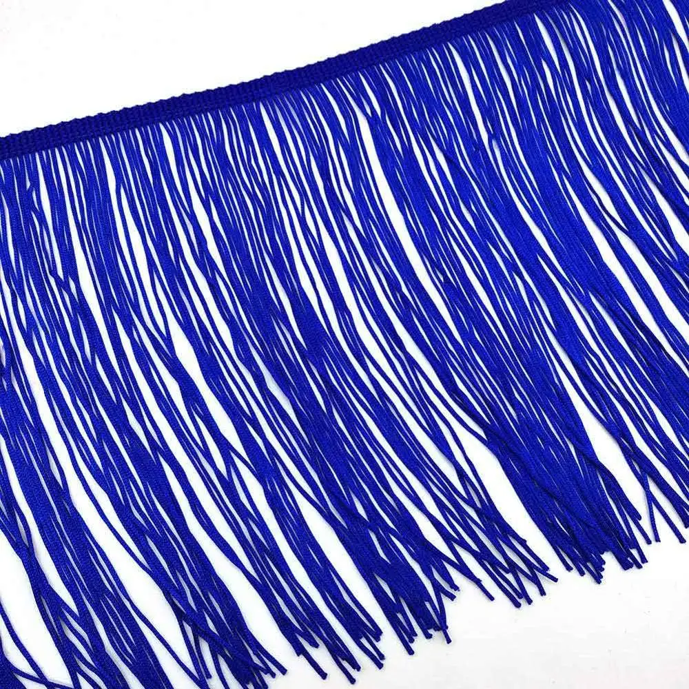 10Yards of Pack 8" Width Fringe Trim Lace Polyerter Fibre Tassel Clothes Accessorie Latin Wedding Dress Tassel Ribbon Tasse Trim - Цвет: Royal blue