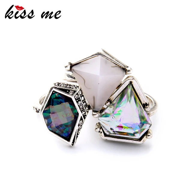 3pcs New Deign Geometric Imitation Gemstone Women Rings Set Famous Brand Jewelry 3pcs New Deign Geometric Imitation Gemstone Women Rings Set Famous Brand Jewelry