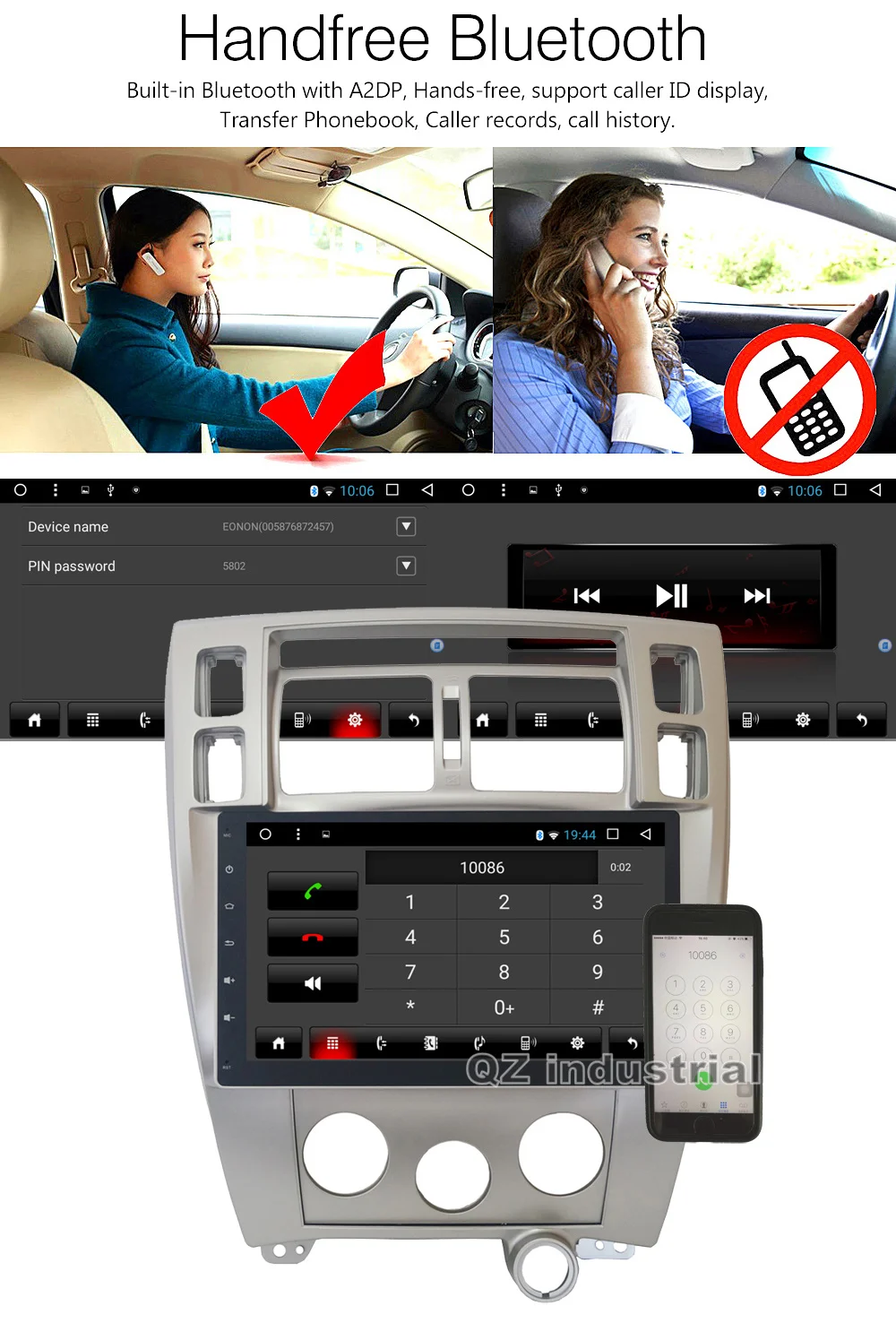 Cheap QZ industrial HD 10.2" Android 8.1 T3 for Hyundai Tucson MT 2004-2009 Car DVD player with Radio Navi GPS 3G 4G WIFI RDS BT Map 10