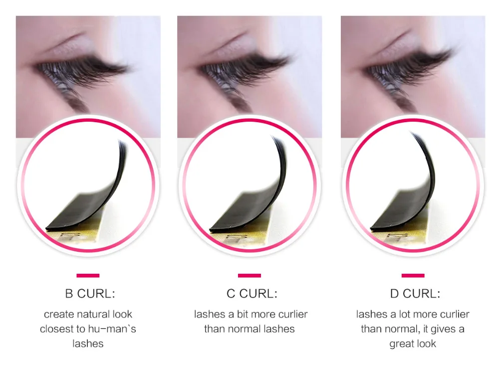 different curl lashes