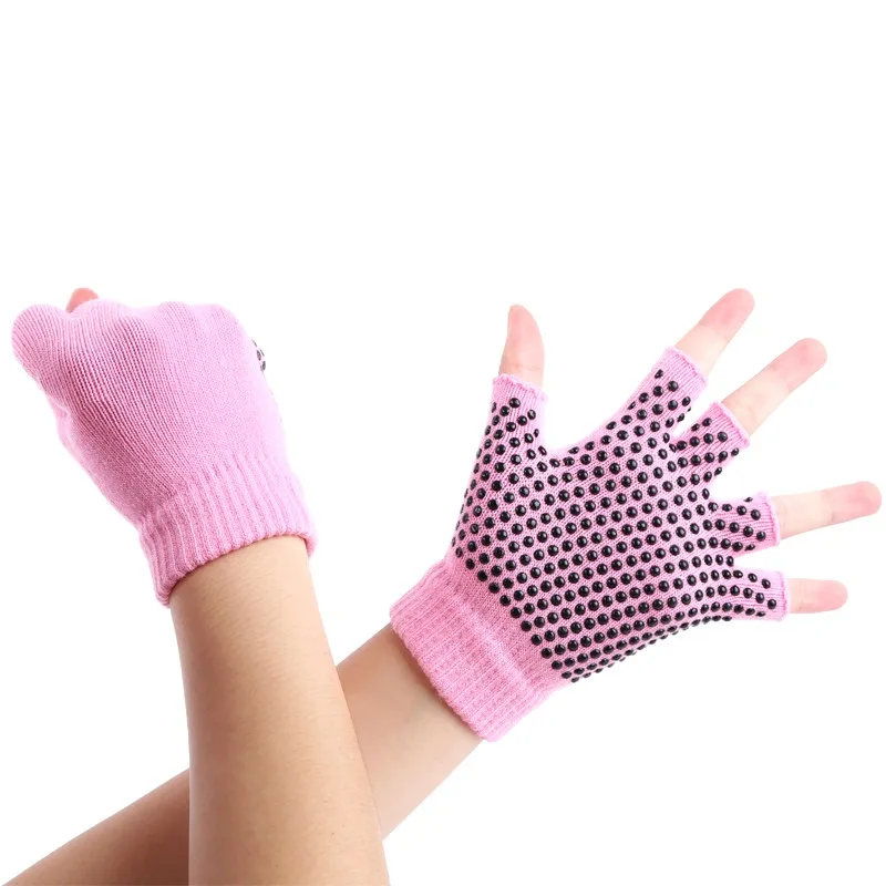 Перчатки без пальцев Для Йоги Нескользящие силиконовые гелевые перчатки для пилатеса дышащие спортивные перчатки для тренировки, езды на велосипеде женские спортивные перчатки