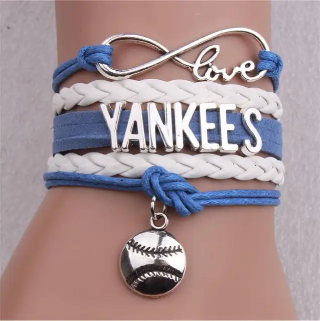 6pcs Lot Infinity Love Mlb Ny Yankees Team Bracelet Diy Sports Charm 6pcs Lot Infinity Love Mlb Ny Yankees Team Bracelet Diy Sports Charm Bangles