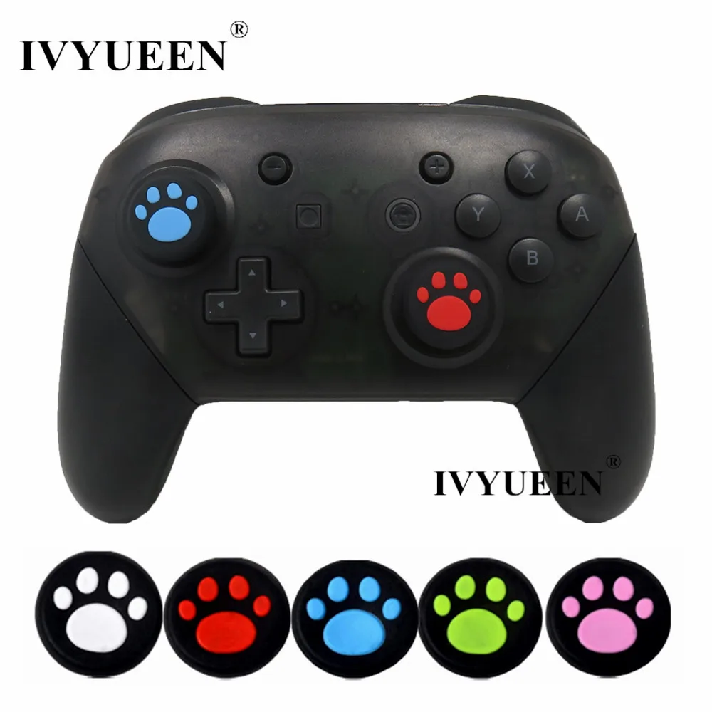 

IVYUEEN 4 pcs for Nintend Switch PRO Controller Cat Claw Silicone Analog Thumb Sticks Caps for NS Switch Grip - 5 Colors