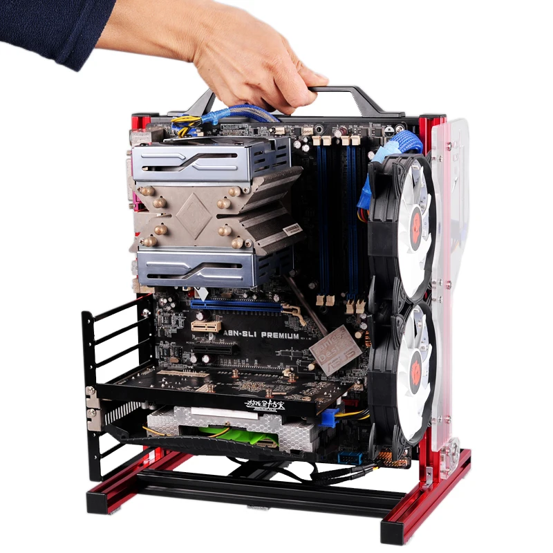 Portable Vertical PC Test Bench Open Frame Computer Stand CaseDIY Mod Motherboard ATX M ATX ITX