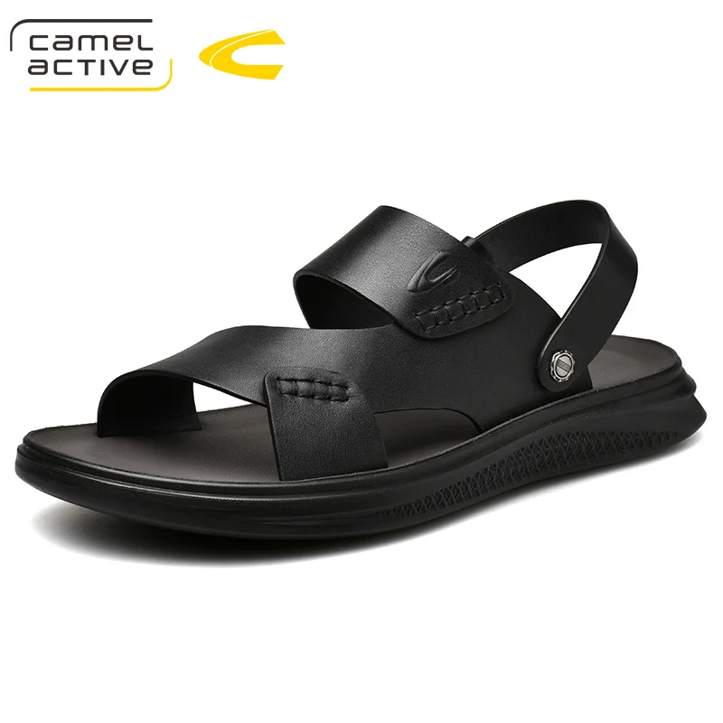 Camel Active/ г. новые высококачественные летние мужские сандалии удобная мужская обувь из натуральной кожи модная мужская повседневная обувь 19331 - Цвет: Черный