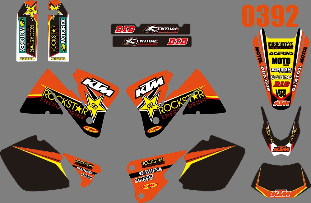

0392 NEW TEAM GRAPHICS WITH MATCHING BACKGROUNDS For KTM EXC 2001 2002