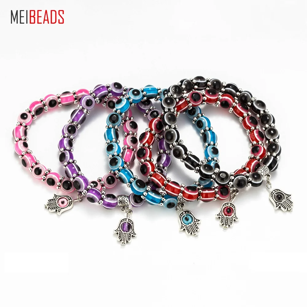 MEIBEADS новинка модный простой браслет со сглаза ручная работа религиозный Шарм