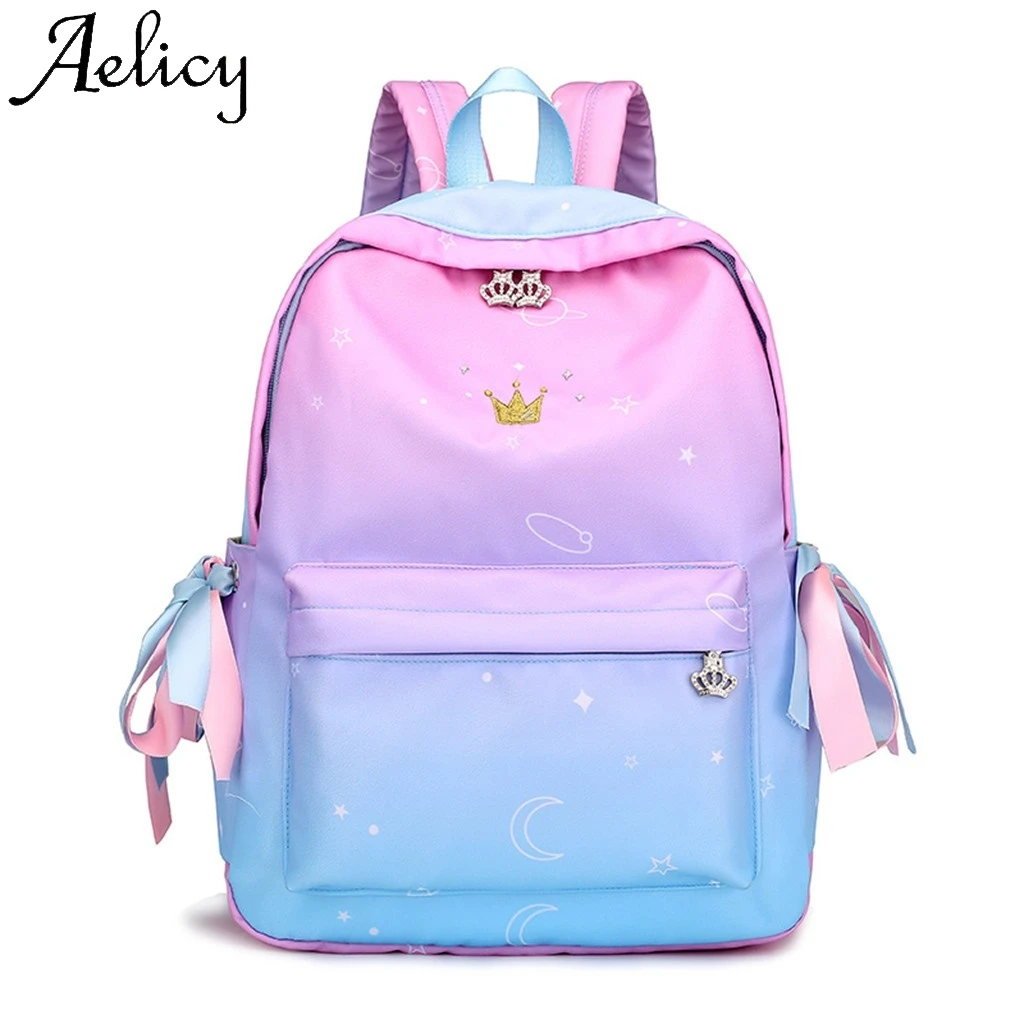 

Aelicy Women Ladies Fashion Crystal Crown Travel Student Bag Flap Sport Phone Pocket School Shoulder Handbag Backpack Bags