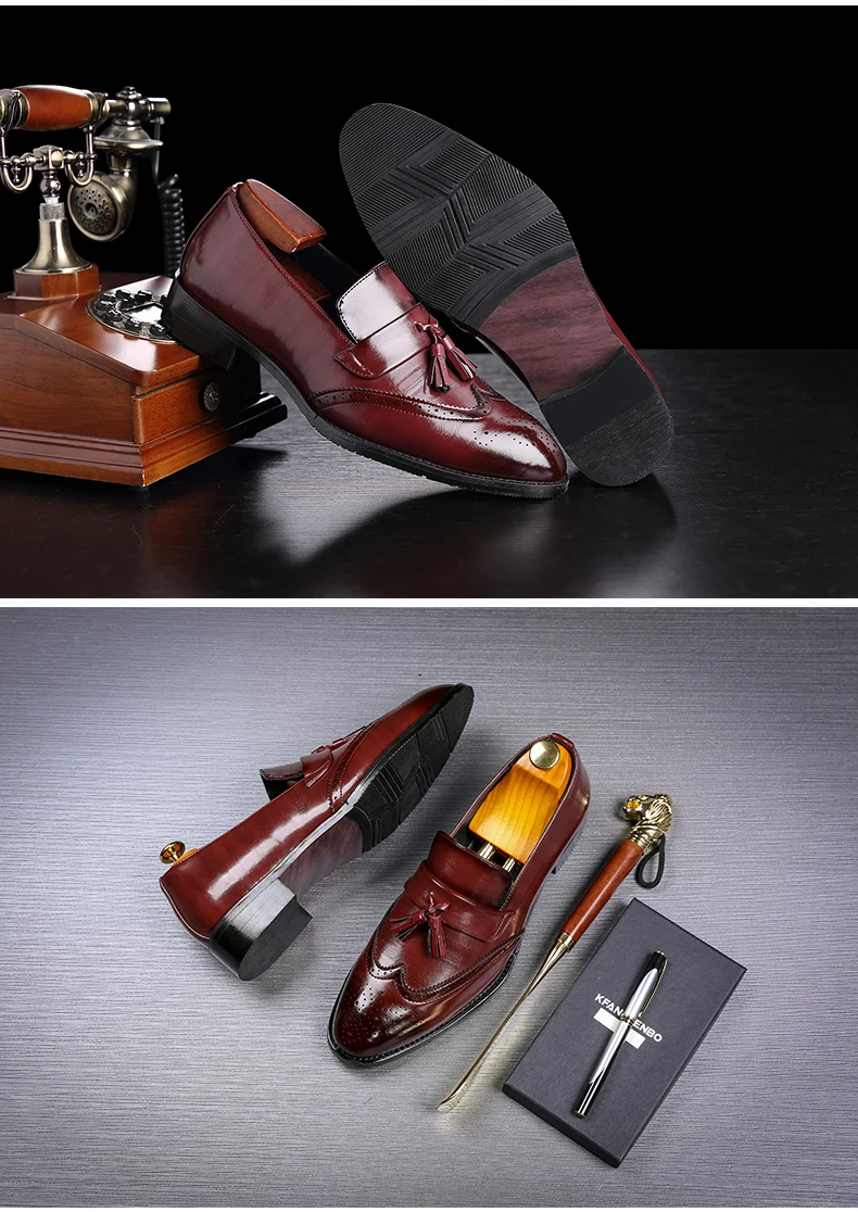 Mens Casual Shoes' Moccasins Men Shoes Formal Brown Slip-on Men Loafer Shoes High Quality Cow Leather Wedding Dress Shoe Size 48 (9)