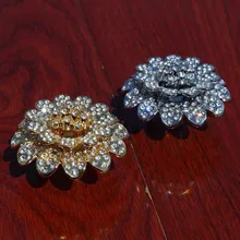 creative fashion deluxe rhinestone villadom furniture decoration handles silver golden glass crystal drawer cabinet knobs pulls