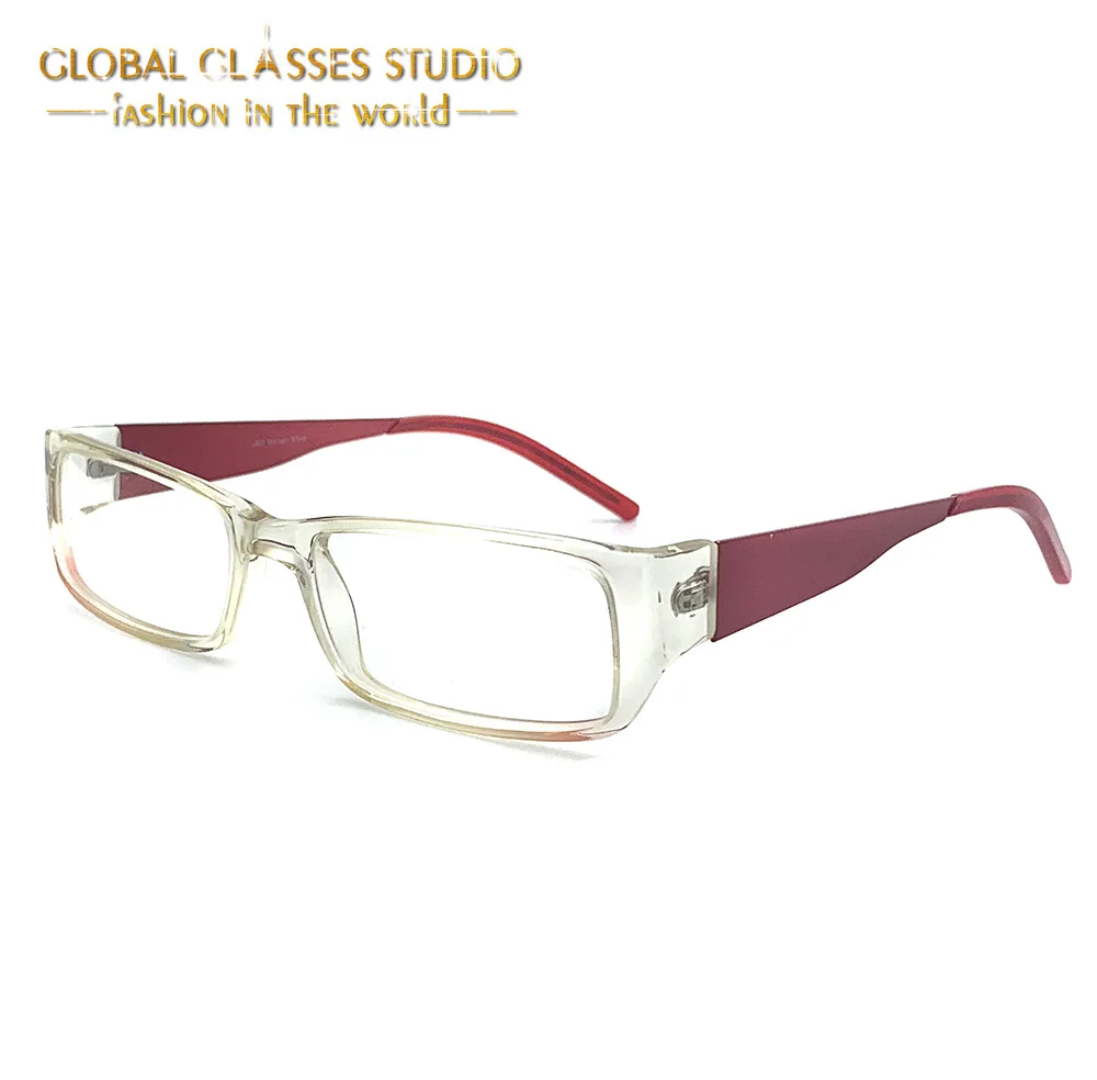 

AT001-C2 New Fashion Women Yellow And Red Leg Patchwork Eyeglasses Acetate High Quality Frame Fashion Trend Classic Eyewear