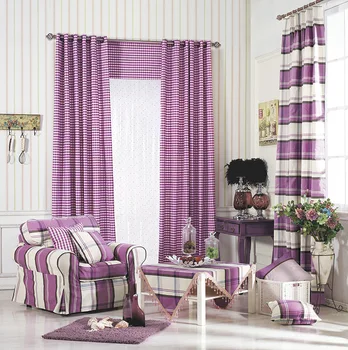 

Korean simple plaid curtains. Custom curtains, tablecloths, cushions