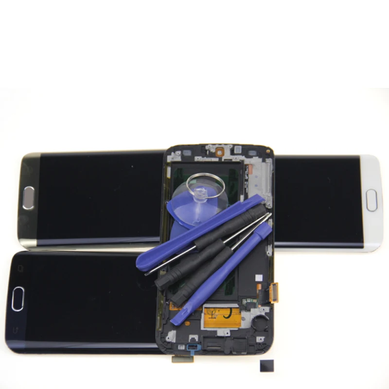 ЖК-экран для samsung Galaxy S6 Edge G925F G925A G925P с сенсорным дигитайзером белого, синего и золотого цвета