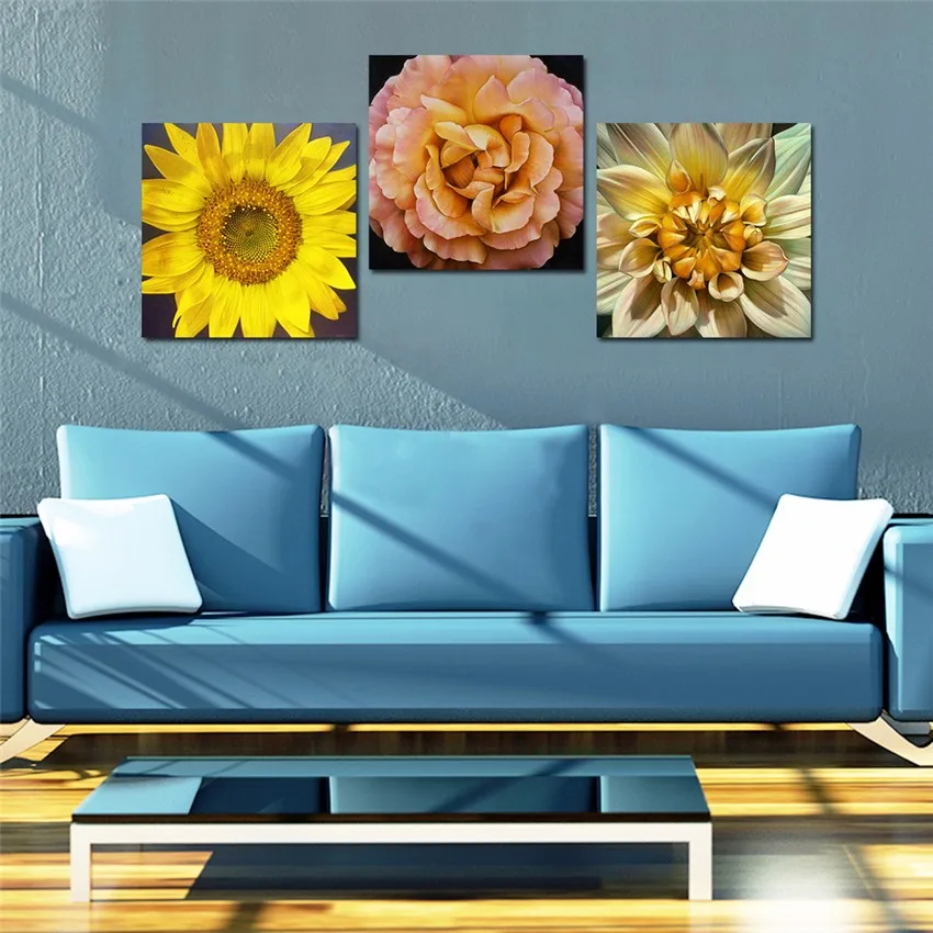 3 Piece Sunflower Wall Painting Home Living Room Wall Decoration