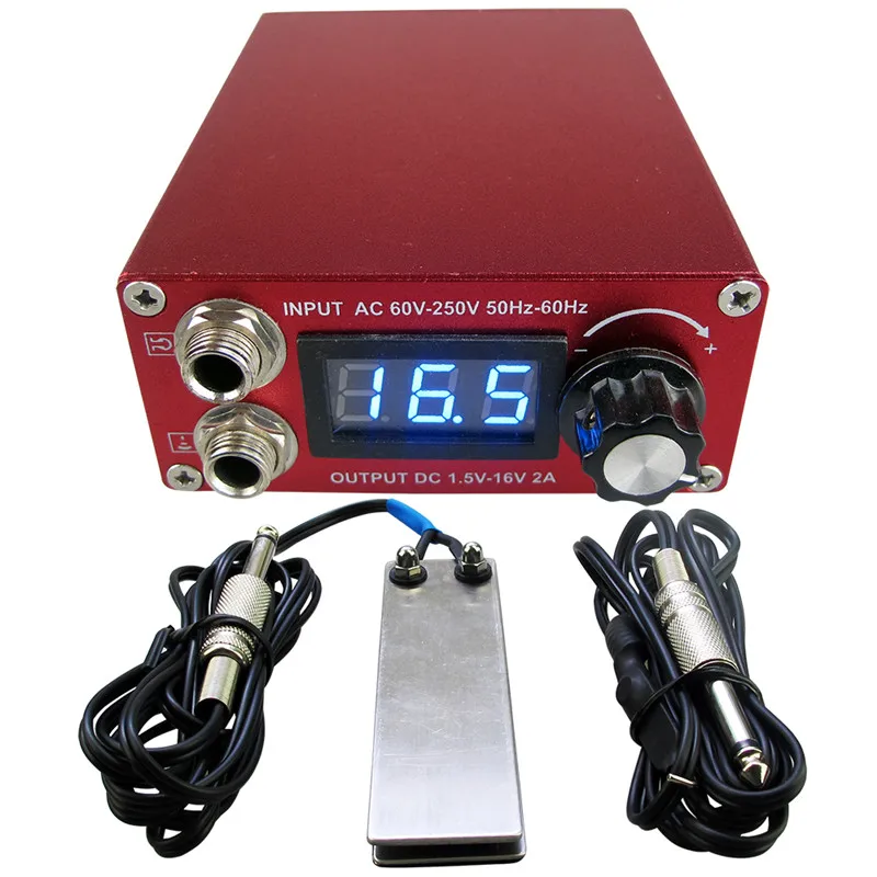 

Tattoo Power Supply Set Kit LCD Display Double Ourput Digital Tattoo Power Supply Foot Pedal Switch Clip Cord Tattoo Kit Supply