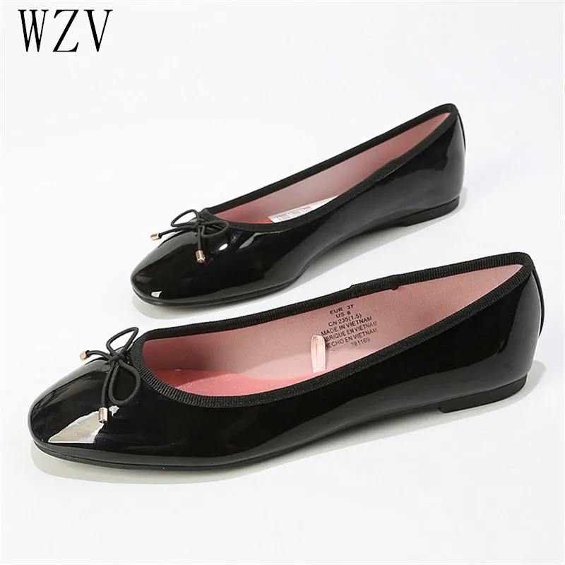 

2019 Spring Autumn New Women Shoes Fashion Round Toe Butterfly Knot Flat Shoes High Quality Shoes Woman Large Size35-42