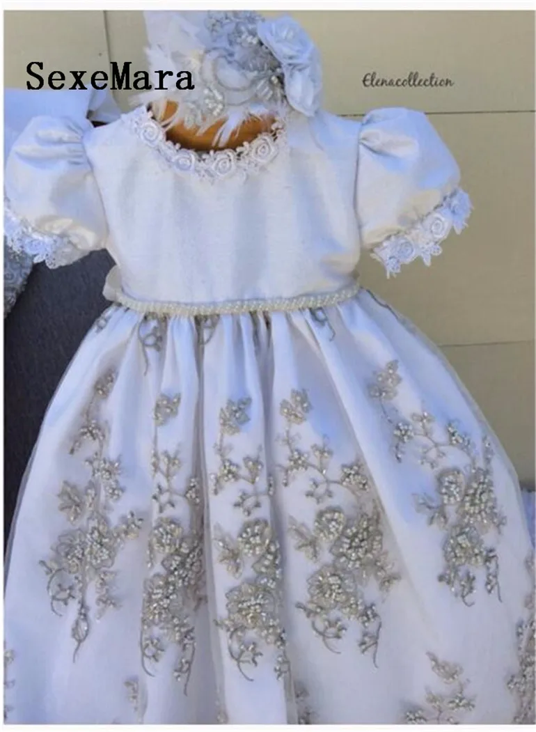 Роскошное блестящее кружевное платье с кристаллами для крещения для маленьких девочек, платье на крестины для маленьких девочек 3, 6, 9, 12, 15, 18, 24 месяцев