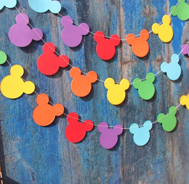 2pieces Lot 1 5 Meters Mickey Mouse Inspired Garland Birthday 2pieces Lot 1 5 Meters Mickey Mouse Inspired Garland Birthday