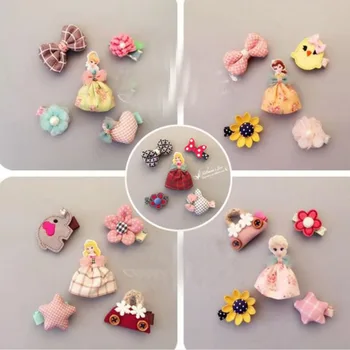 

5PCs/lot Baby Girls Princess Flowers Side Clips Flower Bow Hair Tie Hairpins Girl Kids Hair Accessories