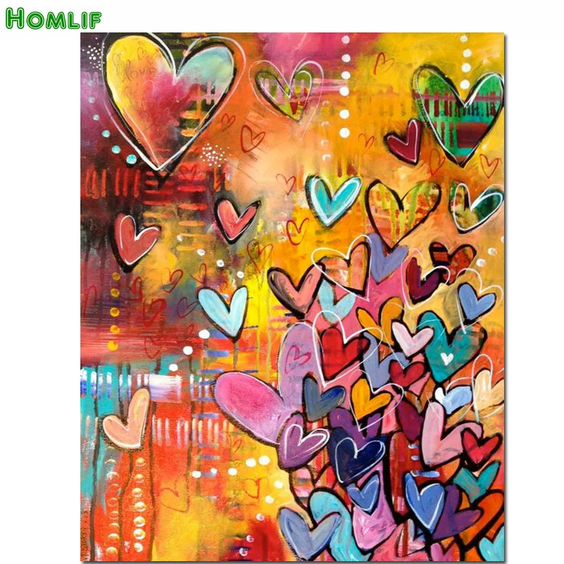Hot 5D DIY Diamond Painting Abstract heart Embroidery Full round Cross Stitch Rhinestone Mosaic Decor Gift | Дом и сад