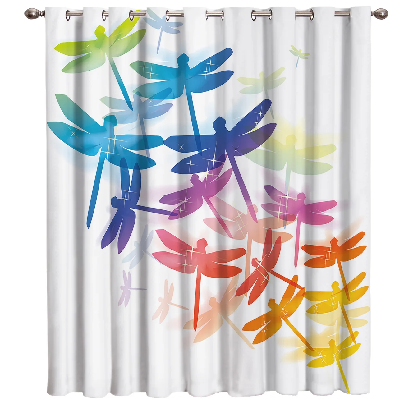 

Colorful Dragonfly Room Curtains Large Window Bathroom Bedroom Kitchen Fabric Decor Kids Curtain Panels With Grommets Window
