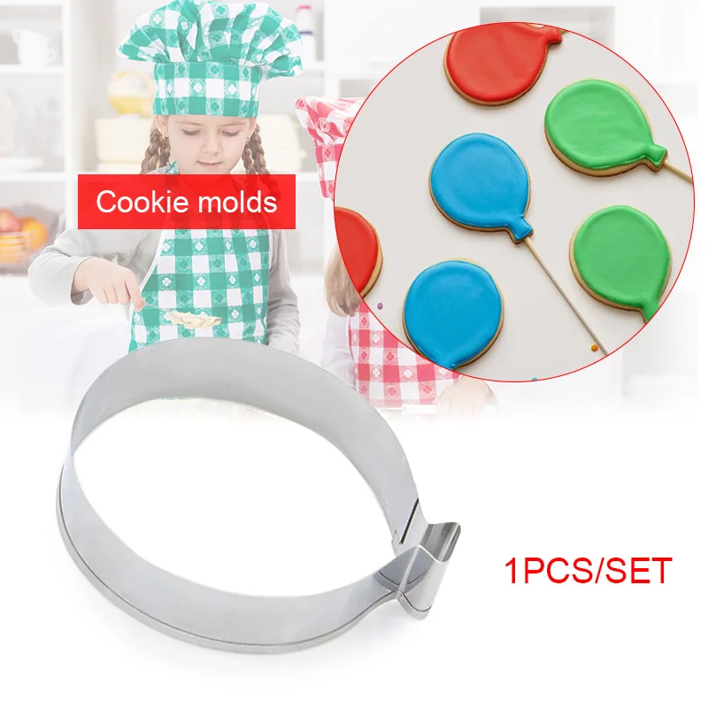 

Hot 1 Pcs Stainless Steel Balloon Shape Biscuit Pastry Cookie Cutter Cake Decor Baking Mold Tools LFD