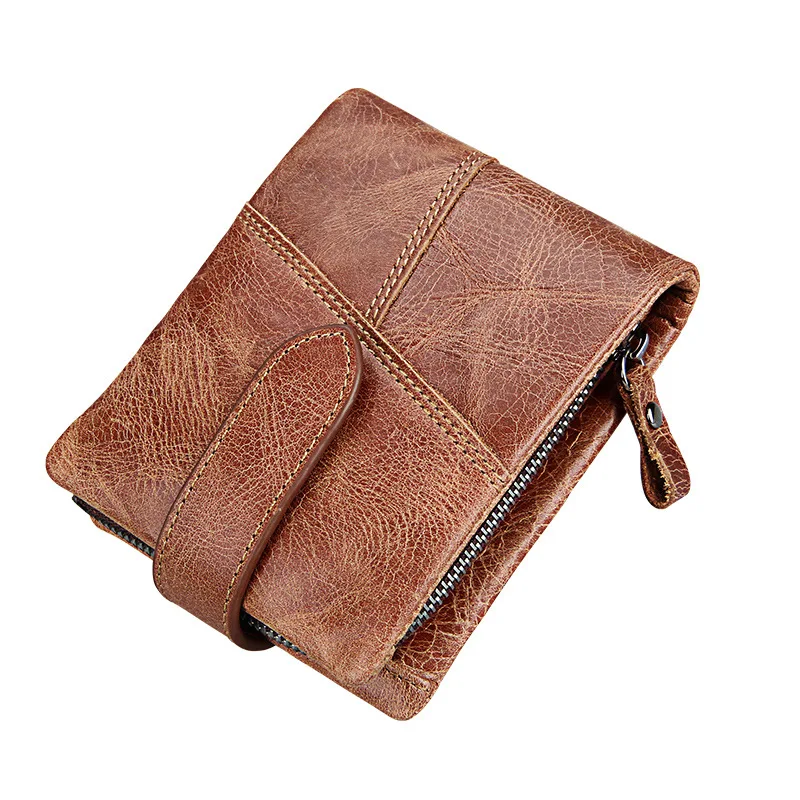 Porte Clef Femme RFID кошелек на двойной молнии Carteras De Marca мужской Carteira натуральная кожа