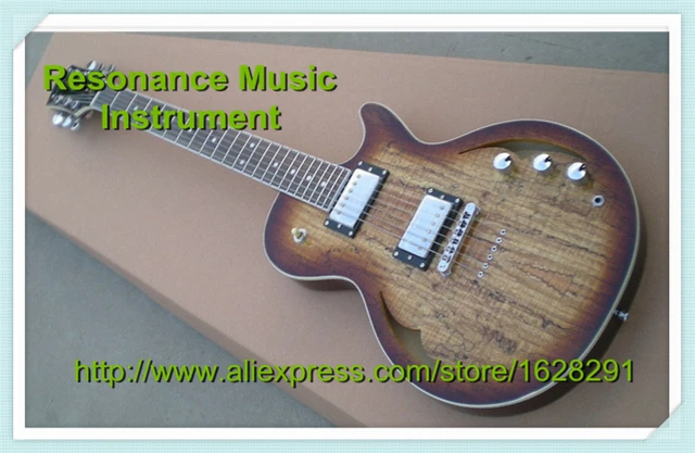 Cheap Top Quality Chinese Vintage Brown Grain Maple Finish Parkwood Custom Electric Hollow Body Guitar Left Handed Custom Available