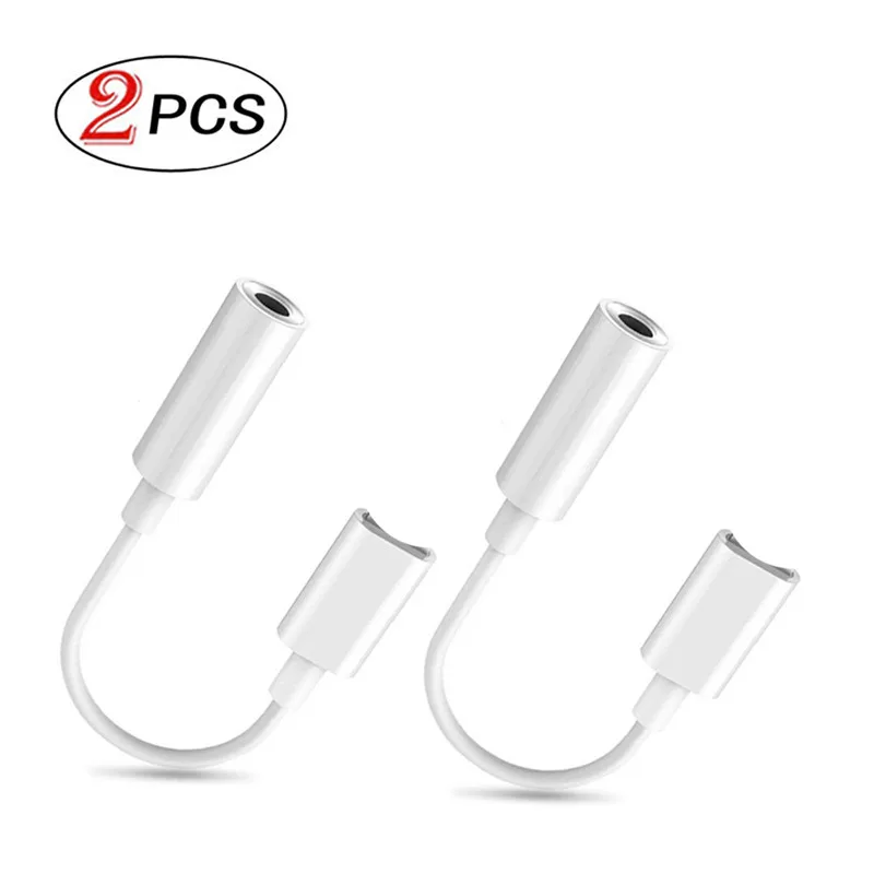 

2pcs For Lightning to 3.5mm Headphone Jack Audio Cable Converter For iPhone 7 8 Plus X Adapter Aux Music Earphone Splitter IOS12