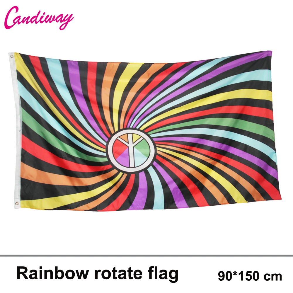 

LGBT Rainbow Flag Indoor Outdoor Polyester RAINBOW GAY PRIDE FLAG 90*150cm Flag Gay Lesbian right wall sticker