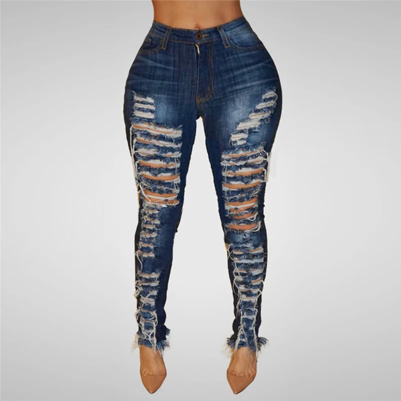 Plus Size Jeans Woman 2018 New Sexy Stretch Denim Pants Skinny Pencil Pants Trousers Jeans Dropshipping #FO04 (3)