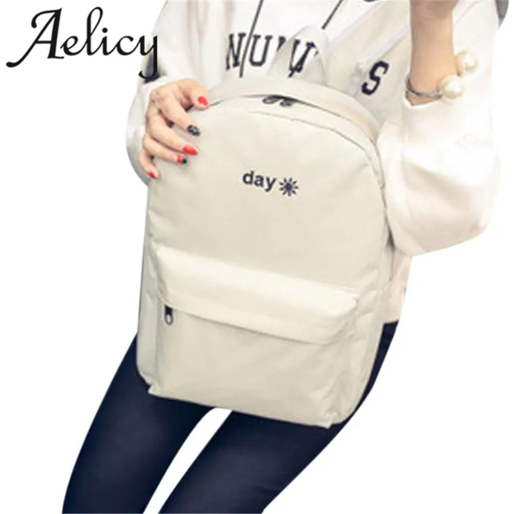 

Aelicy 2018 Hot New Fashion Light High Quality Women Girls Simple Embroidered Day And Night Shoulder Bag Backpack