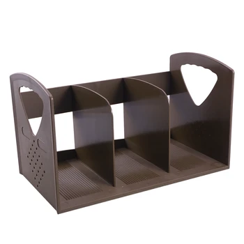 

Desktop Bookshelf Simple Three Lattice Bookshelf Creative Practical Portable Storage Bookshelf for School Office Home