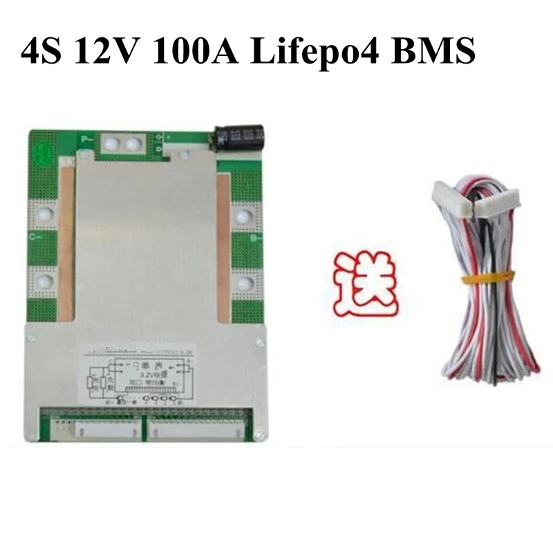 

Lifepo4 4S 100A BMS 12.8v 14.6V 80A High Discharge Battery BMS 12v Bms Controller for EV Motor RV Outboard Car Boat Engine Power