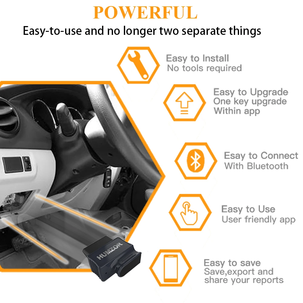 HUMZOR NexzScan OBDII Автомобильный диагностический инструмент Bluetooth 4,2 автомобильный OBD2 считыватель кодов