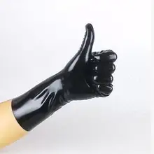 Латексные перчатки 5 пальцев резиновые перчатки на запястье черные красные s m l облегающие перчатки