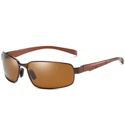 2019 Новый Для мужчин s прямоугольник коричневые очки Для мужчин поляризационные UV400 Открытый вождения солнцезащитные очки для мужчин ретро
