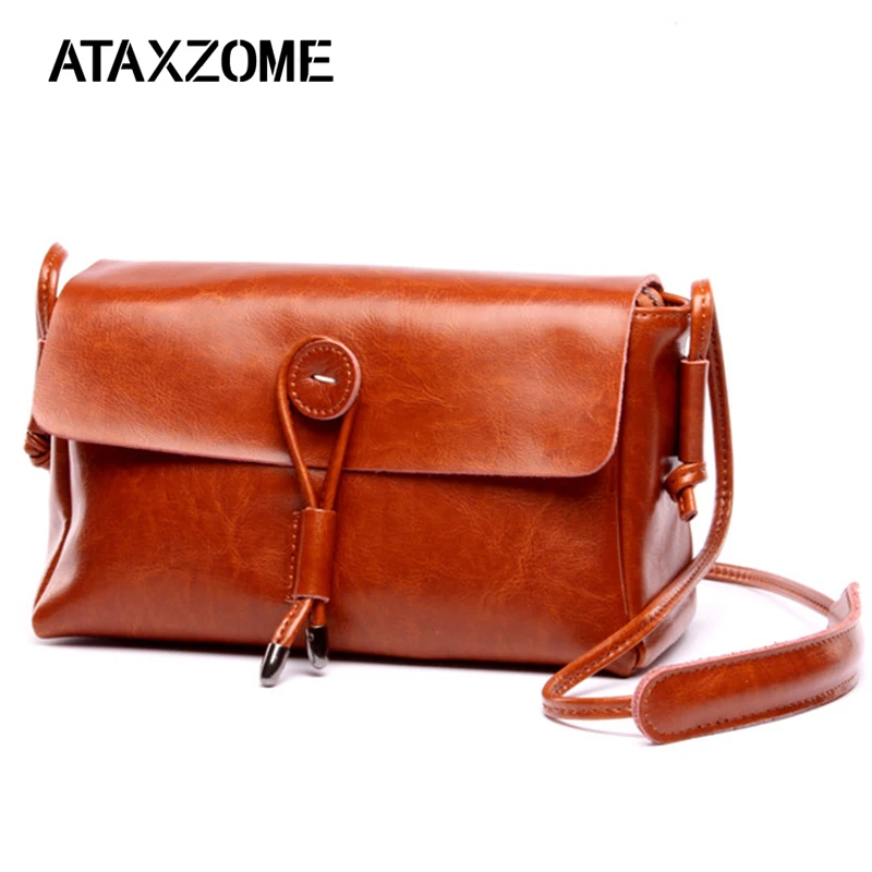 

ATAXZOME Real Cowhide Crossbody bags for women genuine leather luxury handbags shoulder messenger flap casual ladies small bag