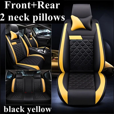 Полный Чехол для автомобильного сиденья для Dacia duster Logan DODGE Challenger Ram Rampage caliber Nitro NEON Caravan jource Dart Avenger - Название цвета: black yellow comfort