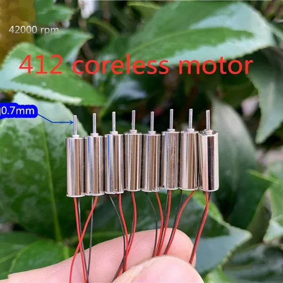 

New Arrival 3.7V 412 Coreless Motor Tail Motor 4*12mm 0.7mm Shaft For DIY R/C Toys Quadcopter Helicopter Accessories Spare Parts