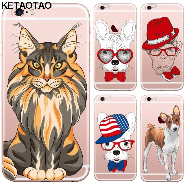 KETAOTAO чехлы для телефонов с изображением кота собаки жирафа льва волка совы iPhone 4S 5