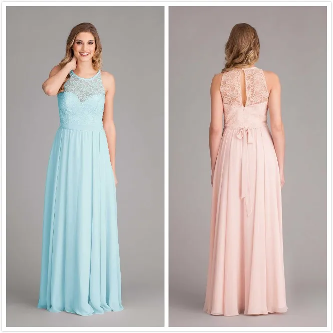stunning lace and chiffon bridesmaid dress in coral Lace bodice overlay,high illusion neckline,Illusion back with slit down center 0