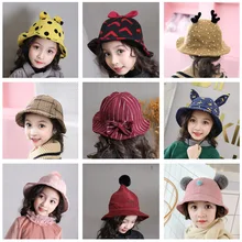 VISROVER 7 видов конструкций осень-зима теплый плед точка полосы твердых ведро шляпа Размер малыша унисекс шляпа рыбака высокого качества винтажные шляпки