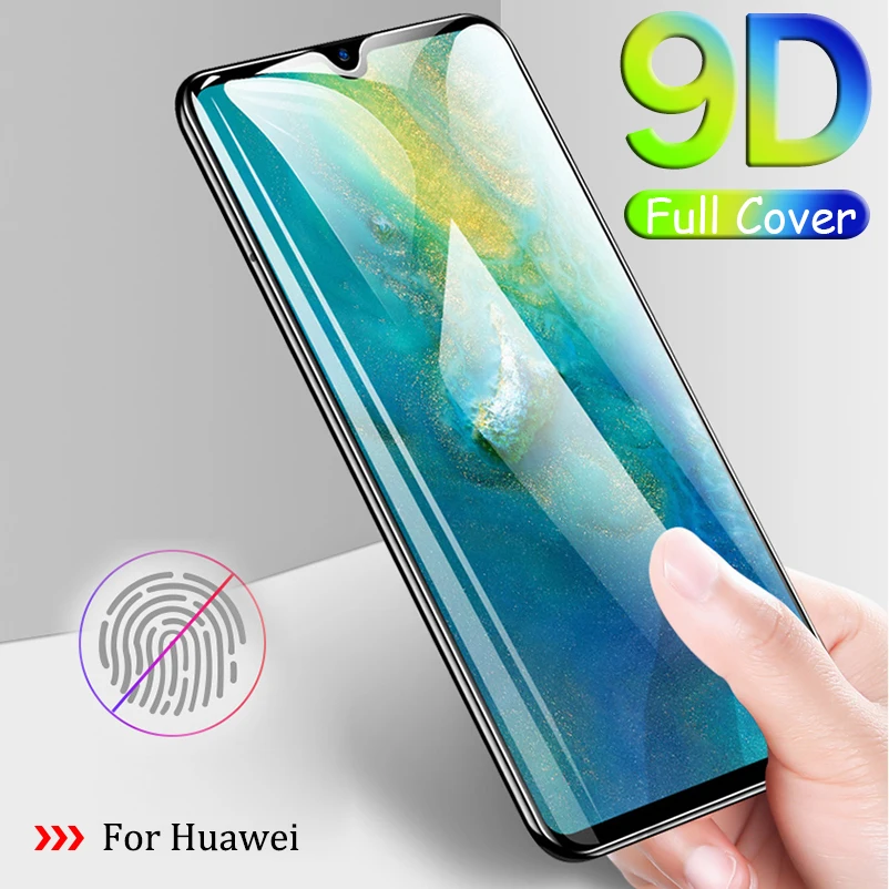

9D Protective Glass Full Glue For Huewei P10 P20 P Smart Plus Lite Pro 2019 Tempered Glass Film Screen Protector Cover Sklo