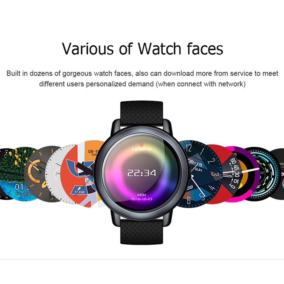 LEMDIOE 4G Smart Watch 2G+16G Android 7.1 Full Touch Screen MTK6739 Support SIM Card WIFI GPS Smartwatch for Men Women