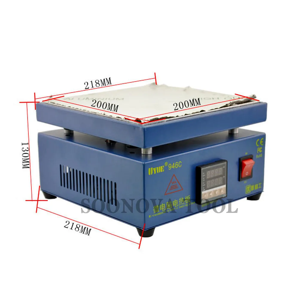 UYUE 946C Отопление Паяльная Станция электронные нагревательная плита обслуживание подогрева платформы для BGA PCB SMD телефон ЖК-дисплей из тисненой жести