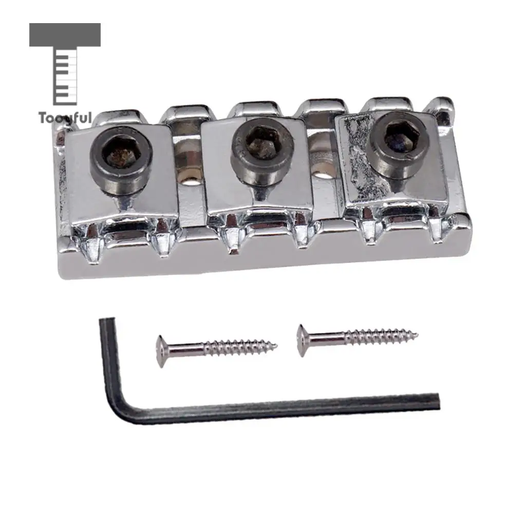 Tooyful Electric Guitar String Locking Nut with Allen Wrench Screws for Tremolo Bridge 43mm